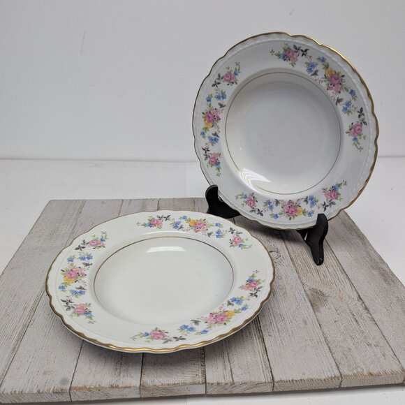 Governors Mansion Vogue Ceramic Industries Natchez Set 2 Shallow Soup Bowls - Picture 1 of 8